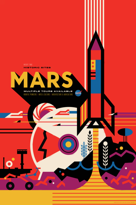 NASA Space Tourism Poster Mars by Invisible Creature