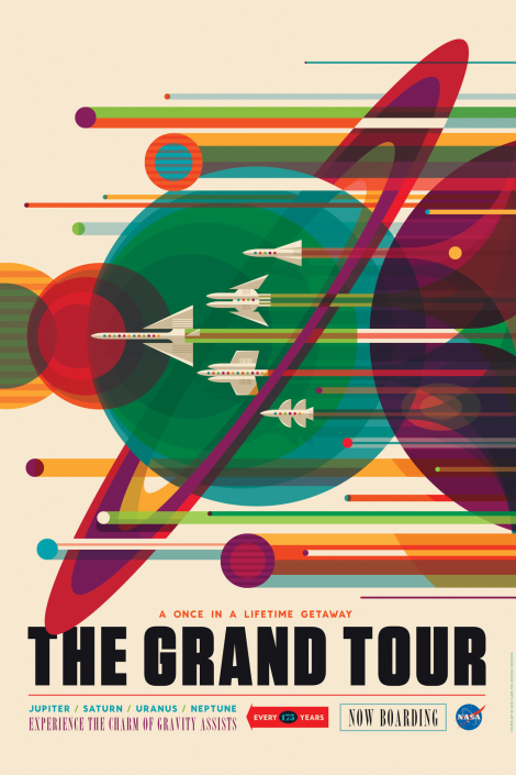 NASA Space Tourism Poster Voyager by Invisible Creature